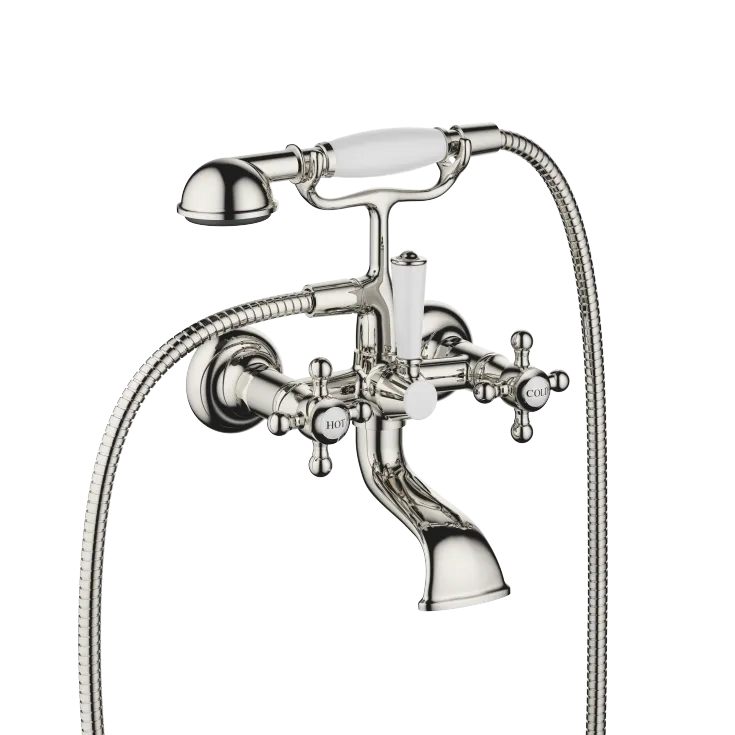 MADISON Tub mixer for wall-mounted installation with hand shower set - Platinum - 25 023 360-08 0010