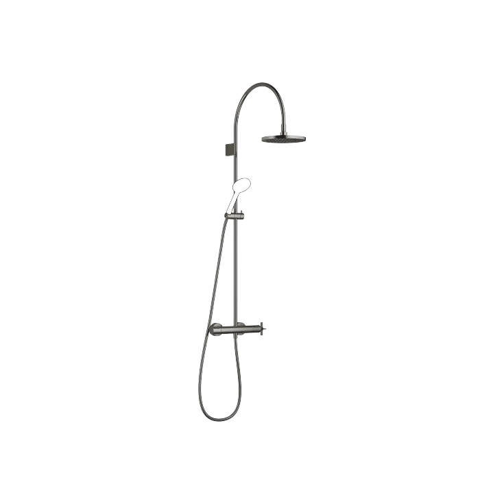 VAIA Batería de ducha con termostato de ducha sin ducha de mano FlowReduce - Dark Chrome - 34 464 809-19
