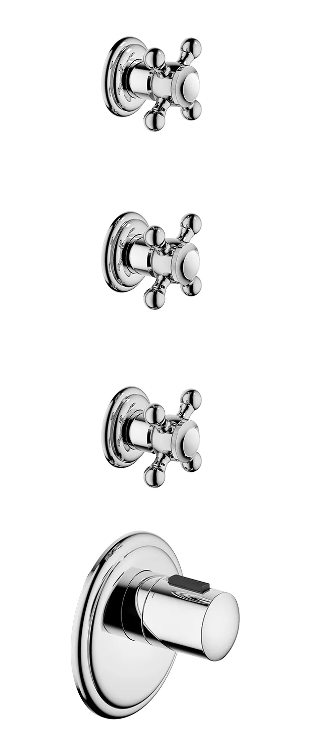 MADISON xTOOL Thermostat module with 3 valves - Brushed Dark Brass - Set containing 4 articles