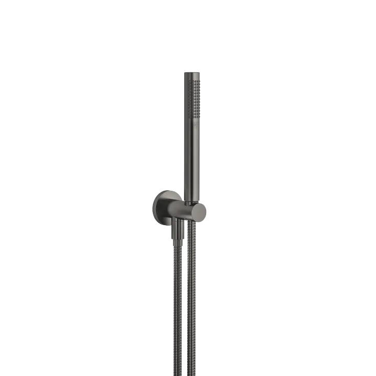 Hand shower set with integrated shower holder FlowReduce - Brushed Dark Platinum - 27 802 660-99 0010