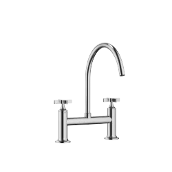 VAIA Mélangeur sur pont à 2 trous Pour douchette extractible/pendulaire - Chrome brossé - 19 825 809-93 0010