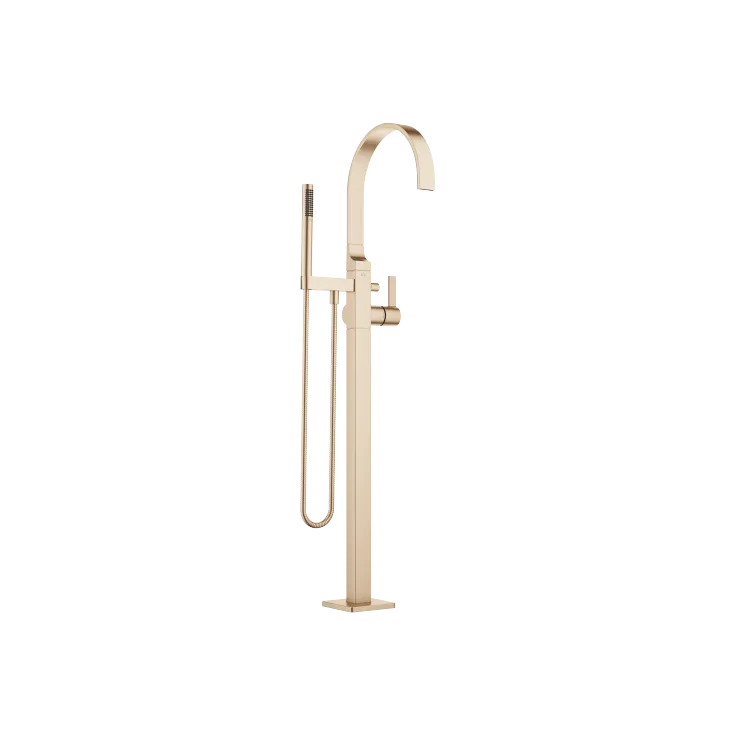 MEM Miscelatore monocomando vasca con tubo verticale per montaggio indipendente con doccetta e flessibile - Champagne spazzolato (Oro 22k) - 25 863 782-46