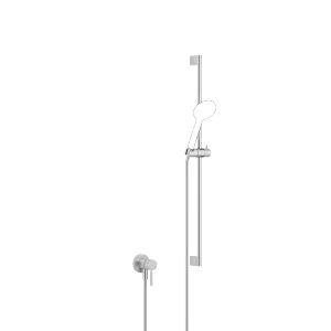 Mitigeur monocommande encastré avec raccord de douche intégré avec garniture de douche sans douchette - Chrome brossé - 36 013 660-93