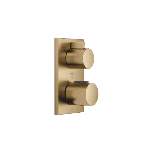 Concealed thermostat with three function volume control - Brushed Dark Brass (PVD) - 36 427 670-39