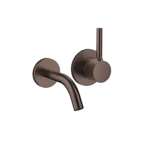 META Wall-mounted single-lever basin mixer without pop-up waste - Brushed Dark Bronze (PVD) - 36 867 660-43