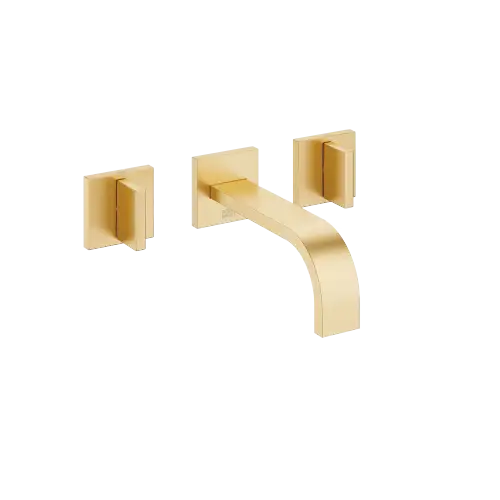 MEM Wall-mounted basin mixer without pop-up waste - Brushed Durabrass (23kt Gold) - 36 707 782-28
