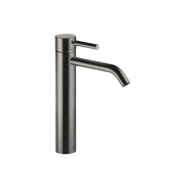META Single-lever basin mixer with raised base without pop-up waste - Brushed Dark Platinum - 33 539 660-99