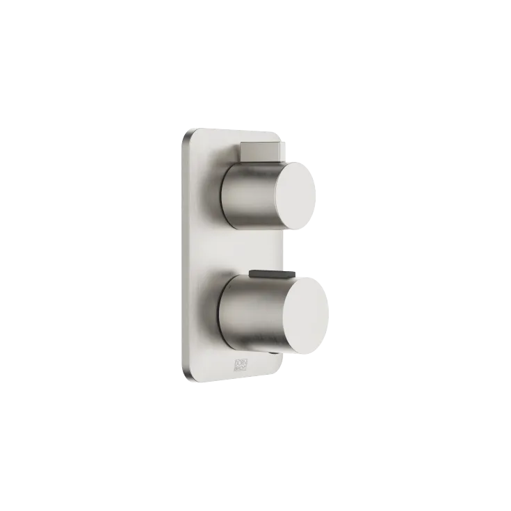 LISSÉ Thermostat à encastrer avec réglage de débit et robinet d'arrêt intégré - Platine brossé - 36 425 845-06