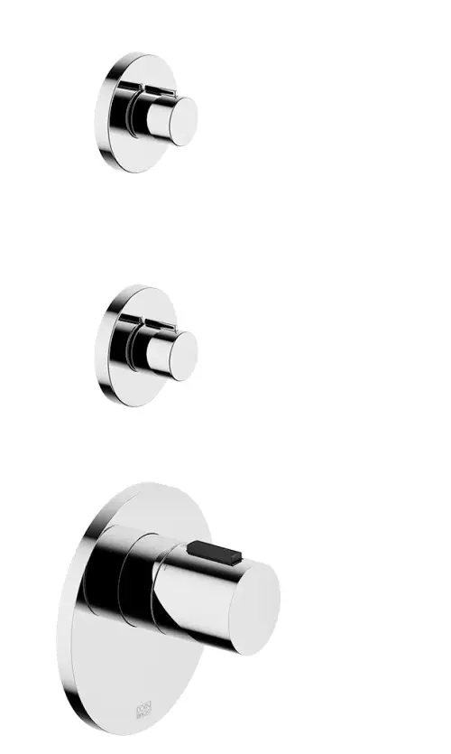 META Thermostatmodul mit 2 Ventilen - Gold gebürstet (PVD) - Set aus 3 Artikeln