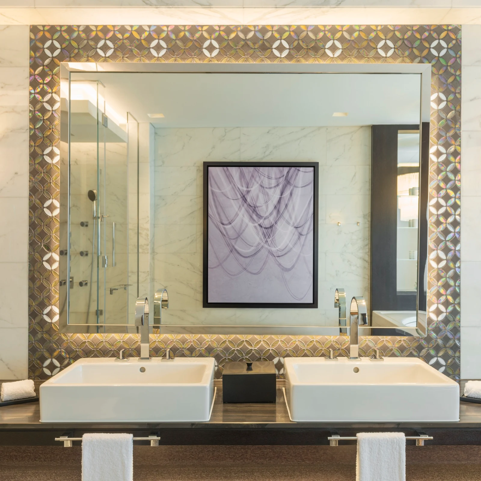Sheraton Grand Hotel Dubai vanity with Dornbracht MEM faucets