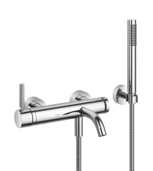 META Single-lever bath mixer for wall mounting with hand shower set - Dark Chrome - 33 233 660-19 0050