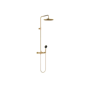 TARA Shower pipe with shower mixer 300 mm - Brushed Durabrass (23kt Gold) - Set containing 2 articles
