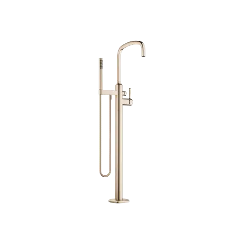 COYA Single-lever bath mixer with stand pipe for free-standing assembly with hand shower set - Brushed Champagne (22kt Gold) - 25 863 404-46