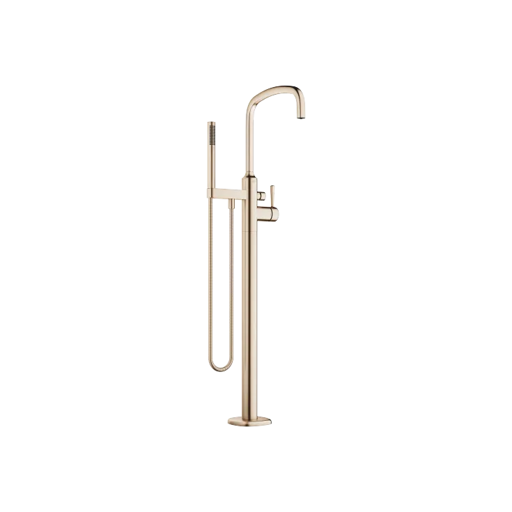 COYA Single-lever bath mixer with stand pipe for free-standing assembly with hand shower set - Brushed Champagne (22kt Gold) - 25 863 404-46