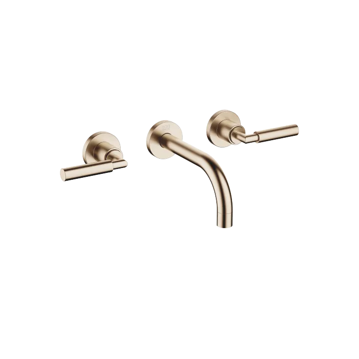 TARA Wall-mounted three-hole lavatory mixer without drain - Brushed Champagne (22kt Gold) - 36 707 882-46 0010