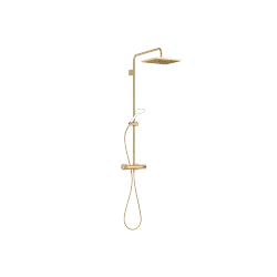 Showerpipe with shower thermostat without hand shower - Brushed Durabrass (23kt Gold) - 34 459 980-28 0010