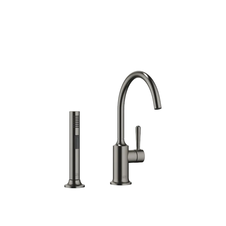 VAIA Einhebelmischer mit Spülbrausegarnitur - Dark Platinum gebürstet - Set aus 2 Artikeln