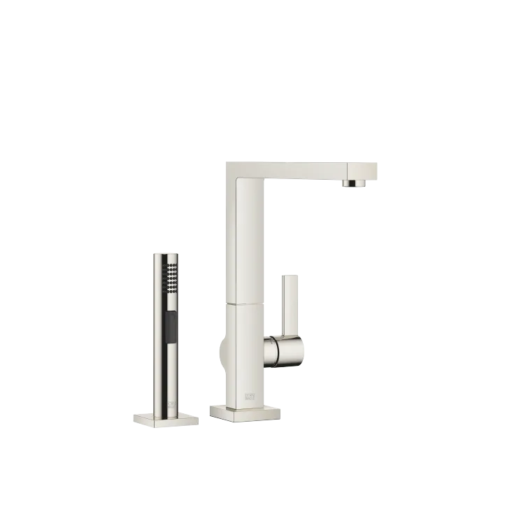 LOT Single-lever mixer with rinsing spray set - Platinum - Set containing 2 articles