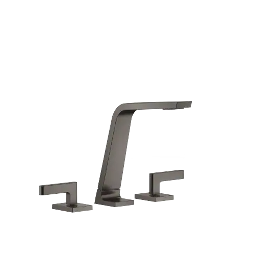 CL.1 Three-hole basin mixer without pop-up waste - Brushed Dark Platinum - Set containing 3 articles