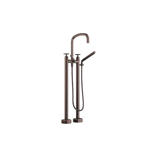 Two-hole bath mixer for free-standing assembly with hand shower set - 25 943 424-43