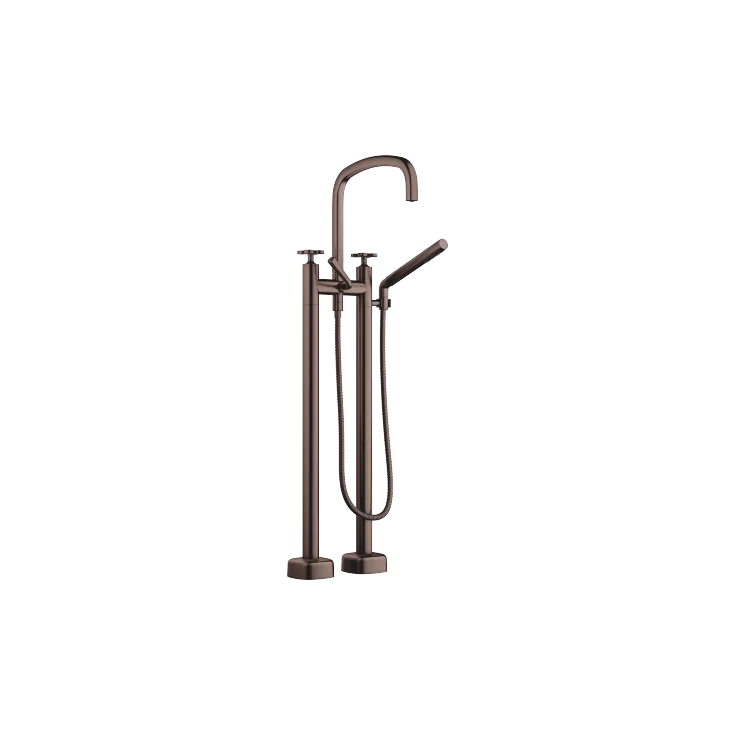 Two-hole bath mixer for free-standing assembly with hand shower set - 25 943 424-43