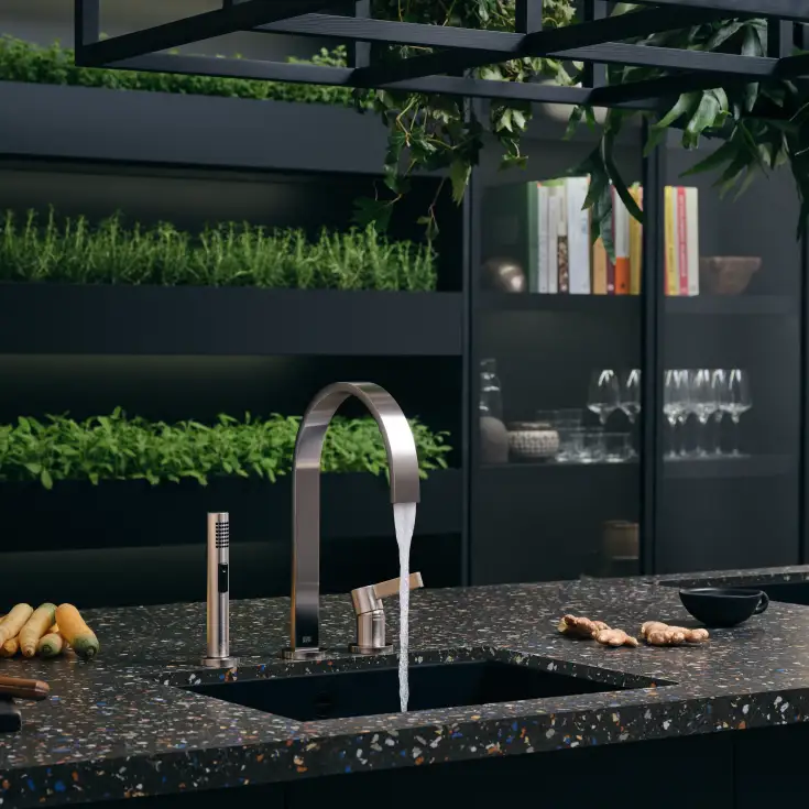 Dornbracht mem design series inspiration kitchen kitchen faucet brushed platinum
