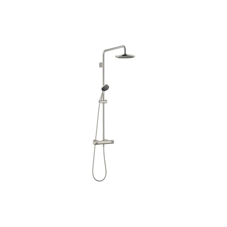 Shower Pipe mit Brause-Thermostat - Platin gebürstet - Set aus 2 Artikeln