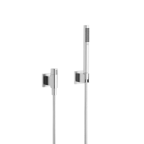 Hand shower set with individual rosettes with volume control - Brushed Chrome - 27 809 985-93