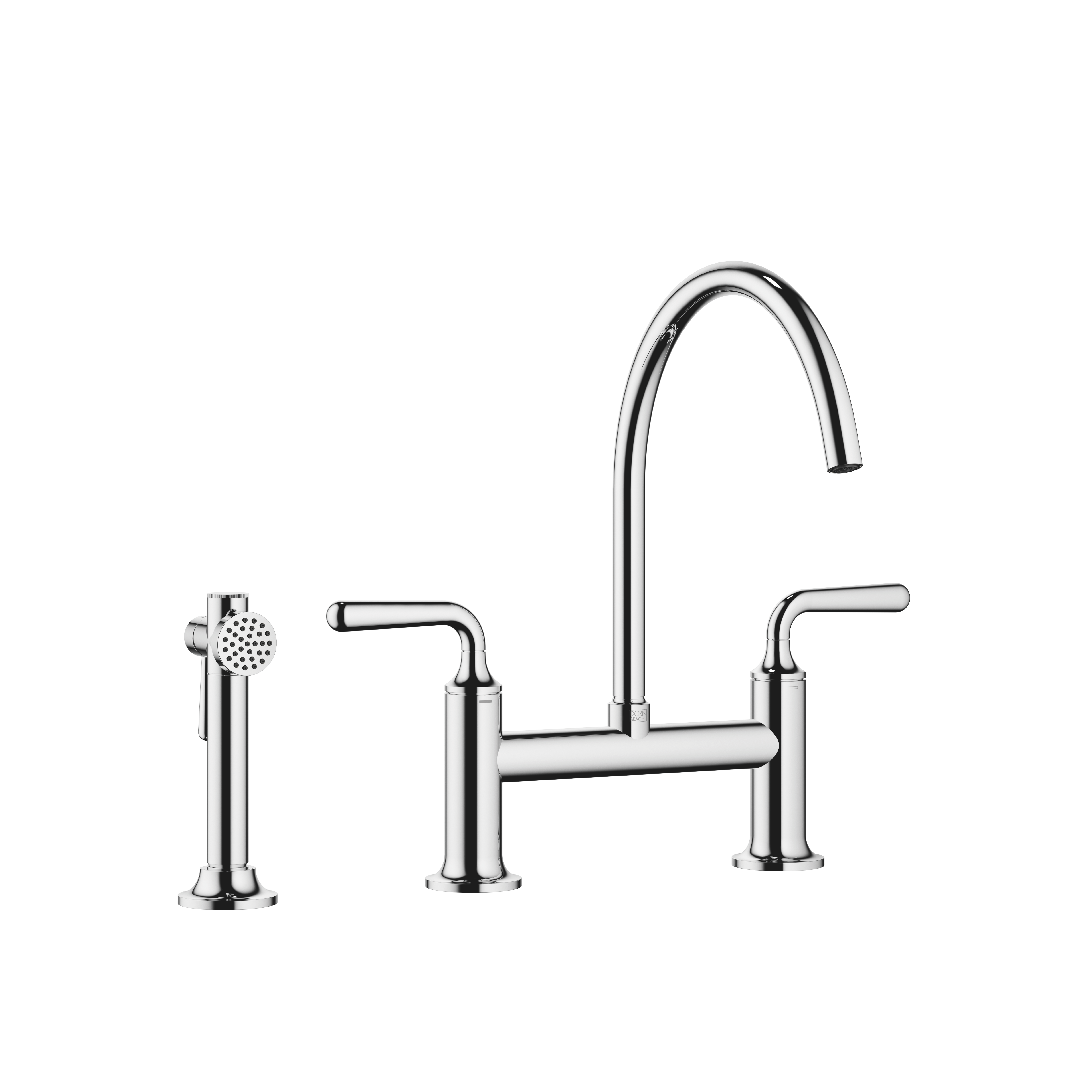 VAIA Chrome : Two-hole bridge mixer with side spray set