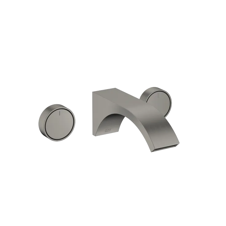 CYO Wall-mounted basin mixer without pop-up waste - Brushed Dark Platinum - Set containing 2 articles