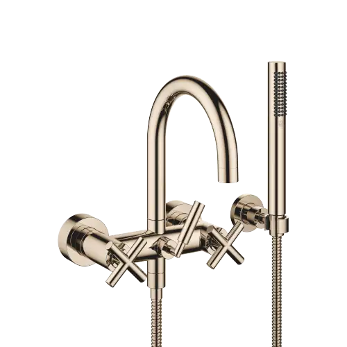 TARA Gruppo vasca per montaggio a muro con doccetta e flessibile - Champagne (Oro 22k) - 25 133 892-47