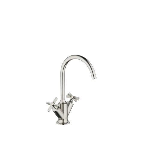 VAIA Mélangeur de lavabo monotrou avec garniture d'écoulement - Platine brossé - 22 513 809-06