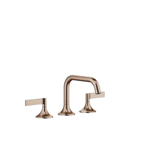 VAIA Mélangeur lavabo à 3 trous avec garniture d'écoulement - Bronze brossé (PVD) - 20 705 819-42