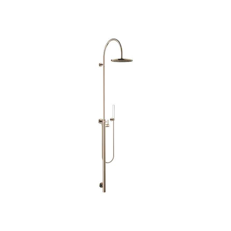 Duschstele mit Brause-Einhandbatterie ohne Handbrause FlowReduce - Light Gold - 26 025 661-26