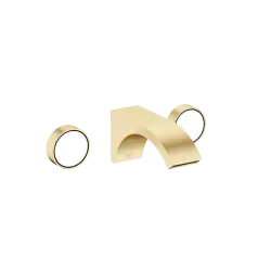 CYO Robinetterie murale pour lavabo sans garniture d’écoulement - Laiton brossé (Or 23cts) - 36 707 811-28