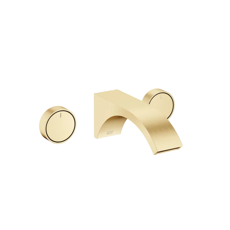 CYO Wall-mounted basin mixer without pop-up waste - Brushed Durabrass (23kt Gold) - Set containing 2 articles