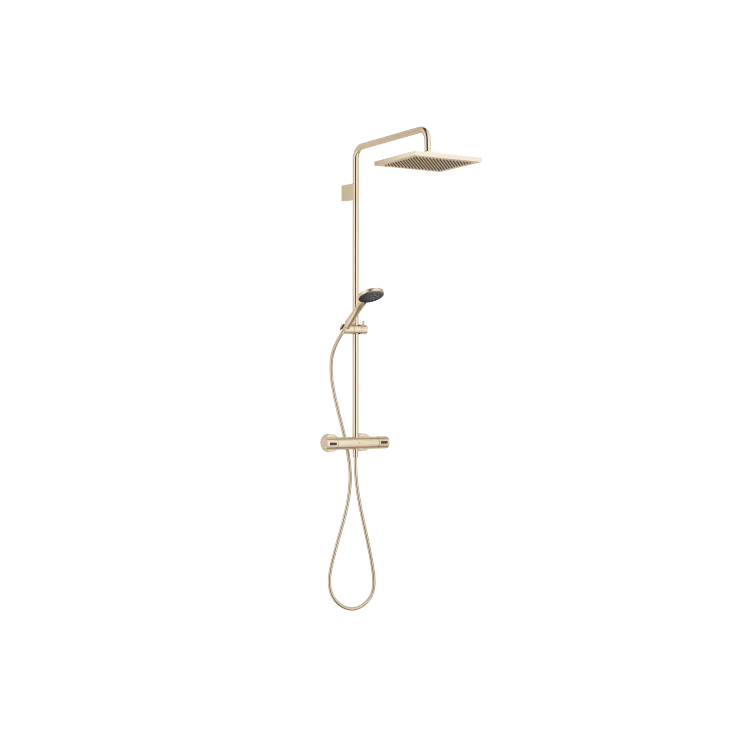 SERIES SPECIFIC Showerpipe with shower thermostat - Brushed Champagne (22kt Gold) - Set containing 2 articles