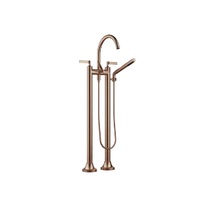 VAIA Two-hole bath mixer for free-standing assembly with hand shower set - Brushed Bronze - 25 943 819-42