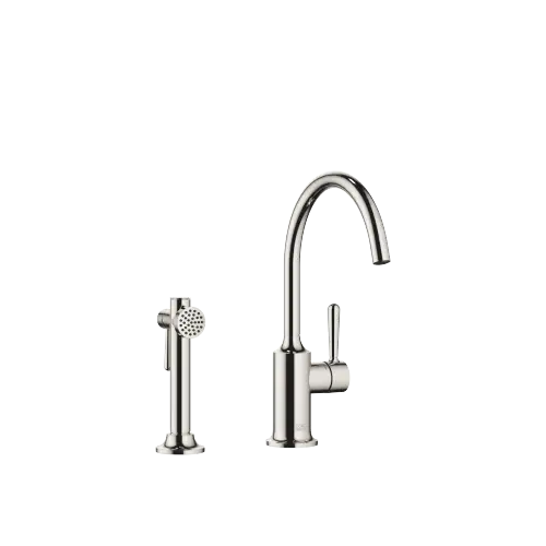 VAIA Single-lever mixer with rinsing spray set - Platinum - Set containing 2 articles