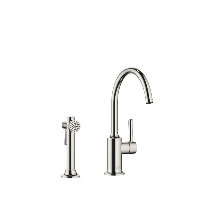 VAIA Single-lever mixer with rinsing spray set - Platinum - Set containing 2 articles