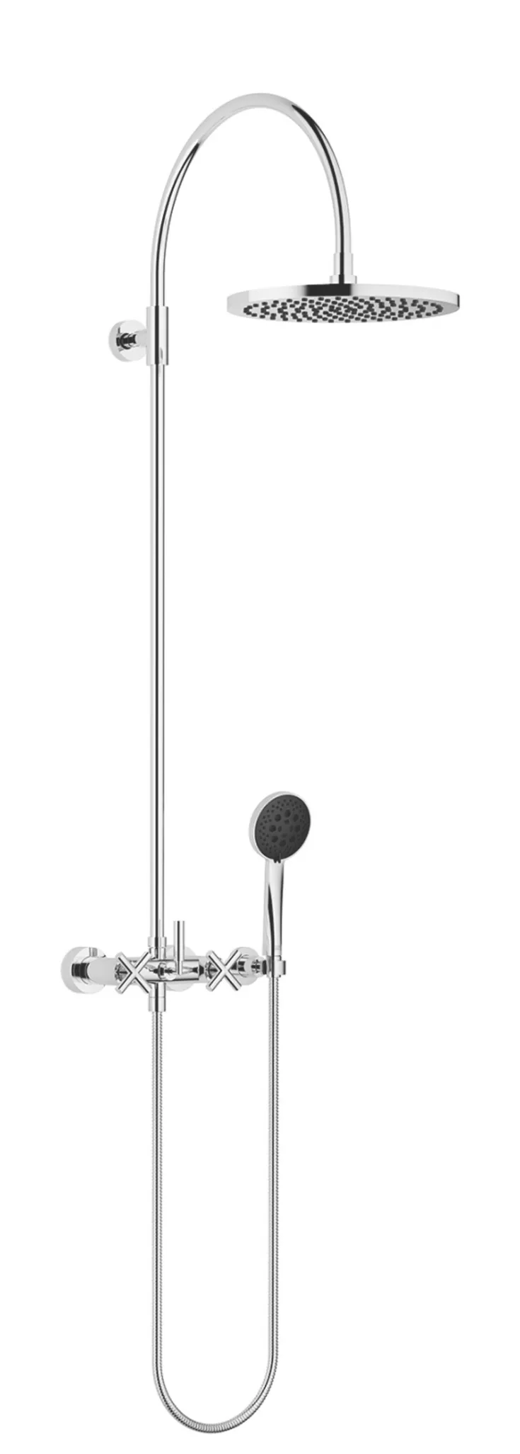 TARA Showerpipe application with shower mixer 300 mm - Chrome - Set containing 2 articles