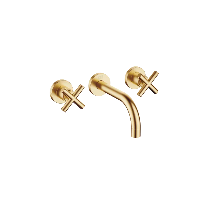 TARA Wall-mounted basin mixer without pop-up waste - Brushed Durabrass (23kt Gold) - 36 707 892-28