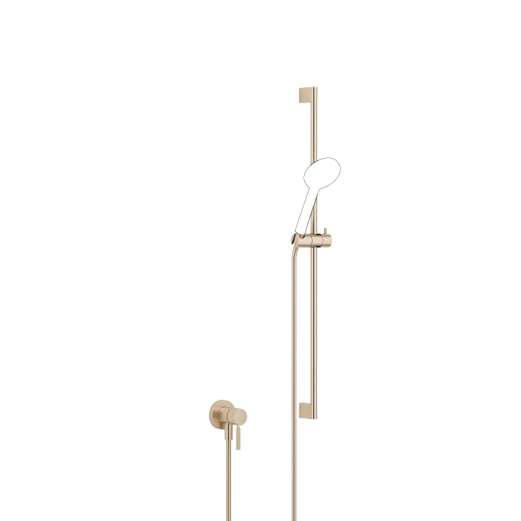 Batería monomando empotrada con conexión integrada de ducha con juego de ducha sin ducha de mano - Champagne cepillado (Oro 22k) - 36 013 660-46