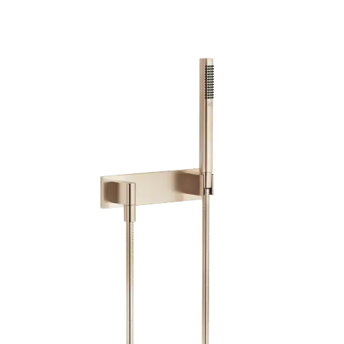 Hand shower set with cover plate FlowReduce - Brushed Champagne (22kt Gold) - 27 818 980-46 0010