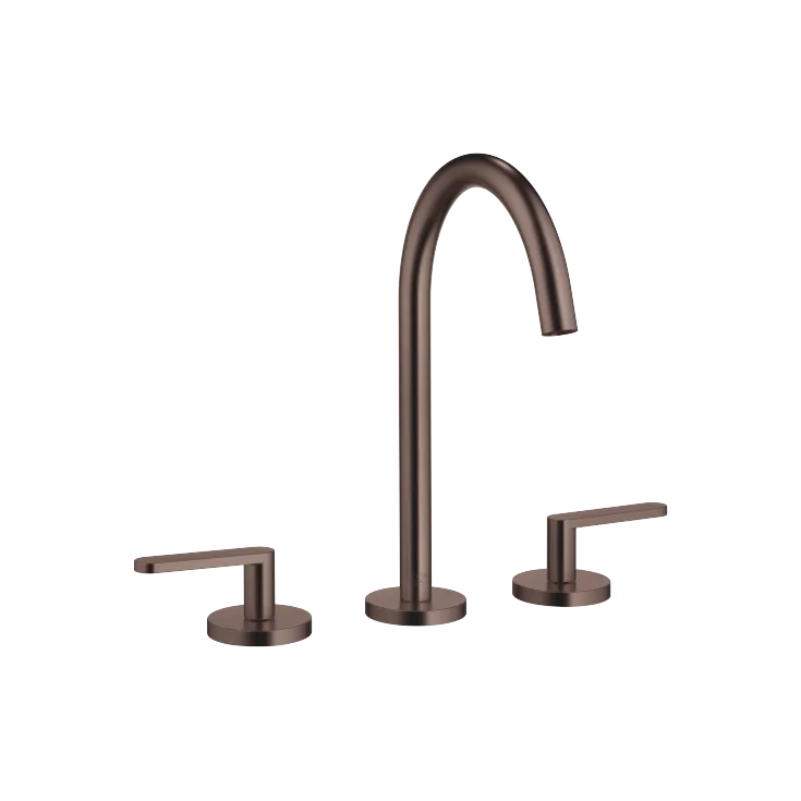 META Three-hole basin mixer with pop-up waste - Brushed Dark Bronze (PVD) - 20 713 661-43