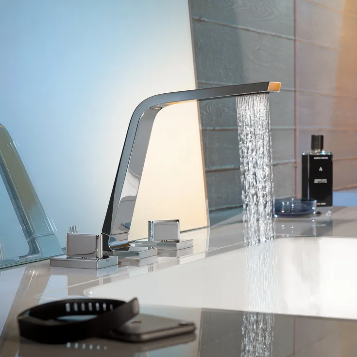 CL.1 Three-hole basin mixer without pop-up waste - Chrome - Set containing 3 articles