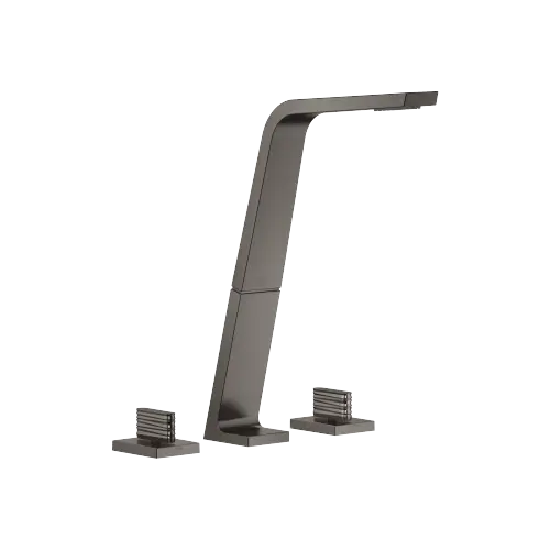 CL.1 Three-hole basin mixer without pop-up waste - Brushed Dark Platinum - Set containing 3 articles