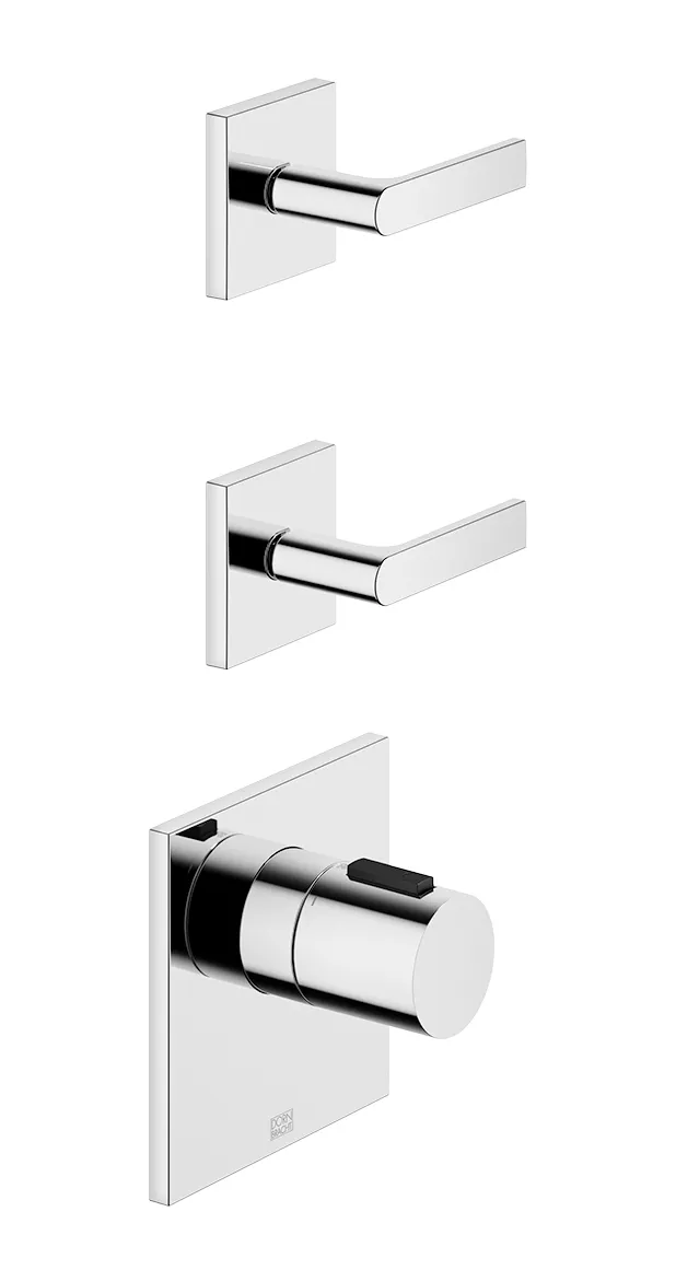 IMO Module thermostatique avec 2 robinets - Light Gold brossé - Set contenant 3 articles