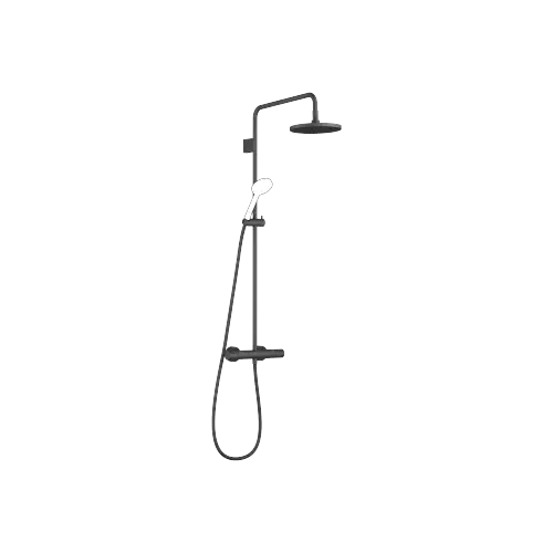 Showerpipe with shower thermostat without hand shower FlowReduce 220 mm - Matte Black - 34 464 979-33 0010
