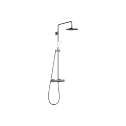 Showerpipe with shower thermostat without hand shower FlowReduce 220 mm - Dark Chrome - 34 464 979-19